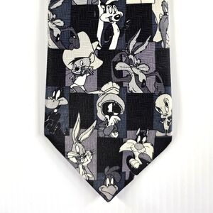 LONNEY TUNES MANIA Men's Tie Vtg Classic Polyester Cartoon Print.Size 57 in